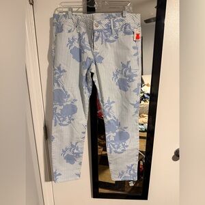 GAP Blue Floral Ankle Pants
